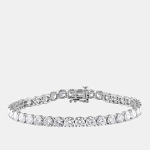 12ct 14k White Gold Lab Grown Diamond Tennis Bracelet, Bracelets - Luxury Closet