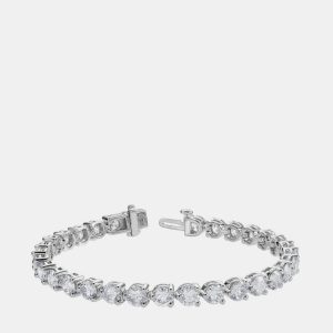 13ct 14k White Gold Lab Grown Diamond Tennis Bracelet, Bracelets - Luxury Closet