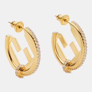 Fendi EverRound Gold Bronze Earrings, Jewelry - Luxury Closet