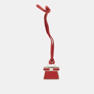 Fendi Pico Peekaboo Bag Charm Red Leather and Metal, Luggage Accessories - Luxury Closet