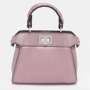 Fendi Purple Leather Nano Peekaboo Crossbody Bag, Handbags - Luxury Closet