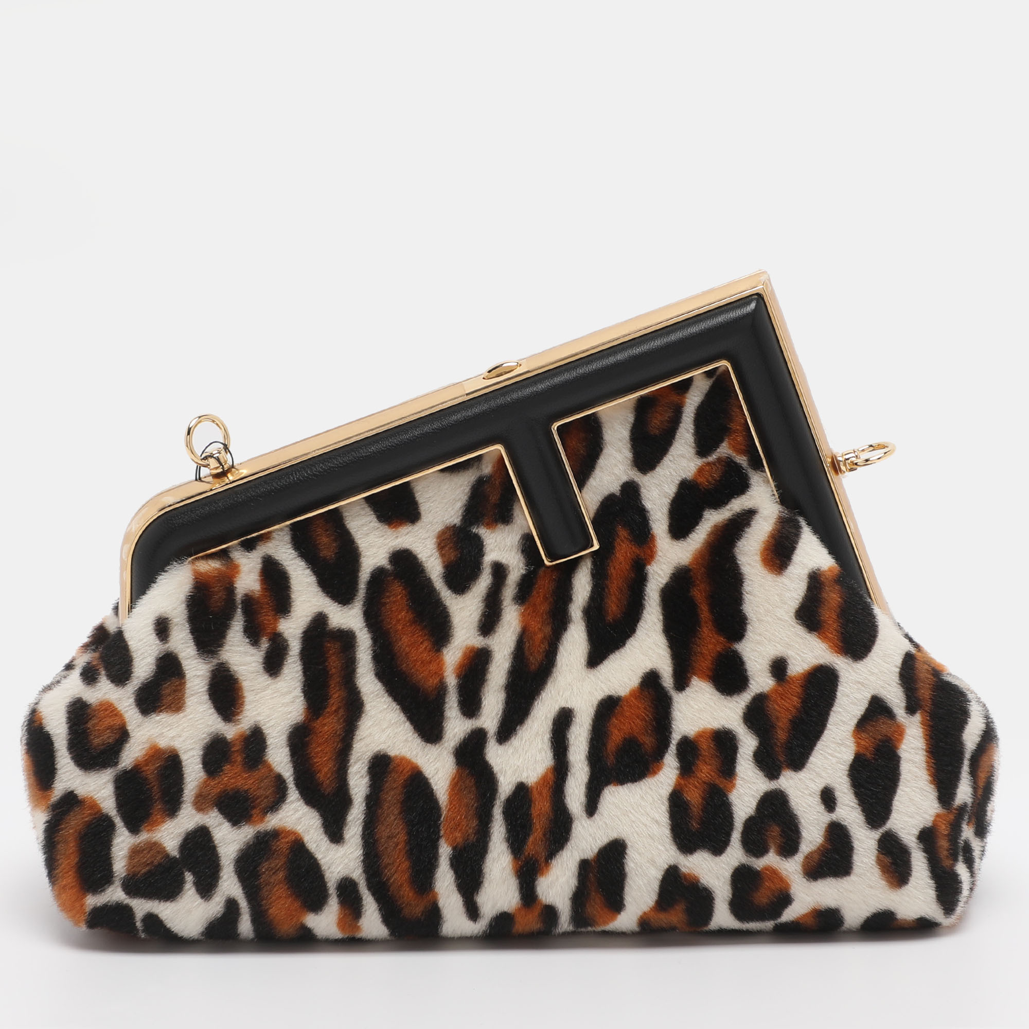 Fendi Multicolor Leopard Print Calfhair Small First Shoulder Bag, Shoulder Bags - Luxury Closet