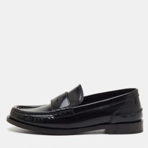 Fendi Black Brushed Leather Logo Slip On Loafers Size 38, Loafers & Slip-Ons - Luxury Closet