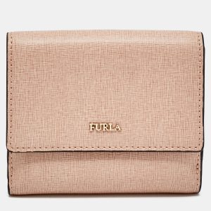 Furla Dusty Pink Leather Compact Wallet, Wallets & Money Clips - Luxury Closet