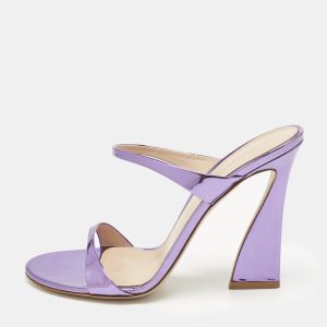 Gianvito Rossi Metallic Purple Leather Aura Sandals Size 39, Sandals - Luxury Closet