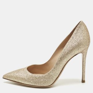Gianvito Rossi Gold Glitter Gianvito Pumps Size 38, Pumps - Luxury Closet