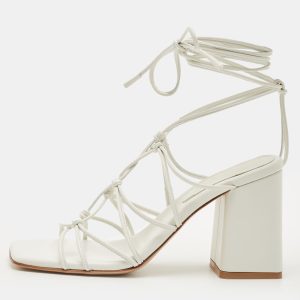 Gianvito Rossi White Leather Minas Sandals Size 37, Sandals - Luxury Closet