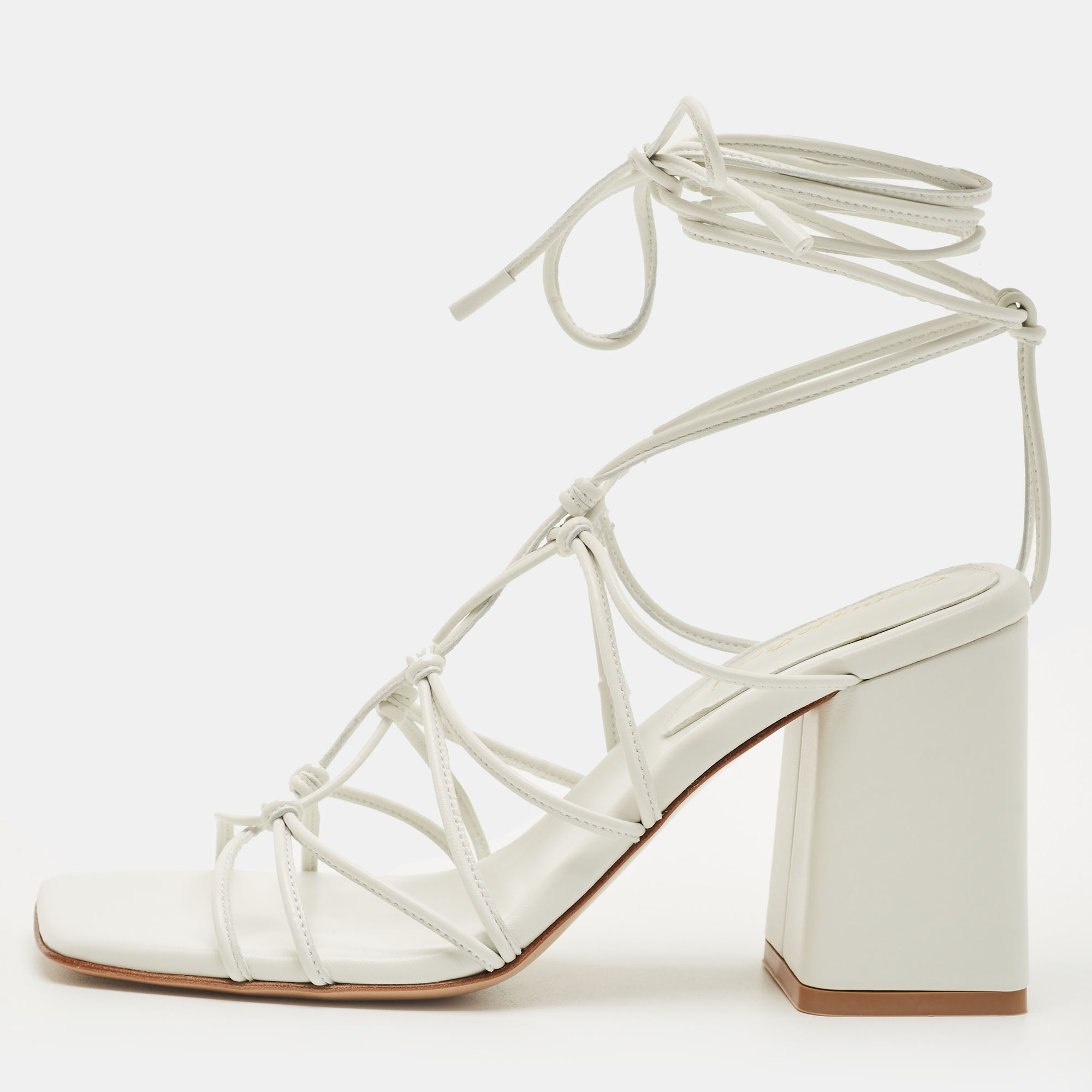 Gianvito Rossi White Leather Minas Sandals Size 37, Sandals - Luxury Closet