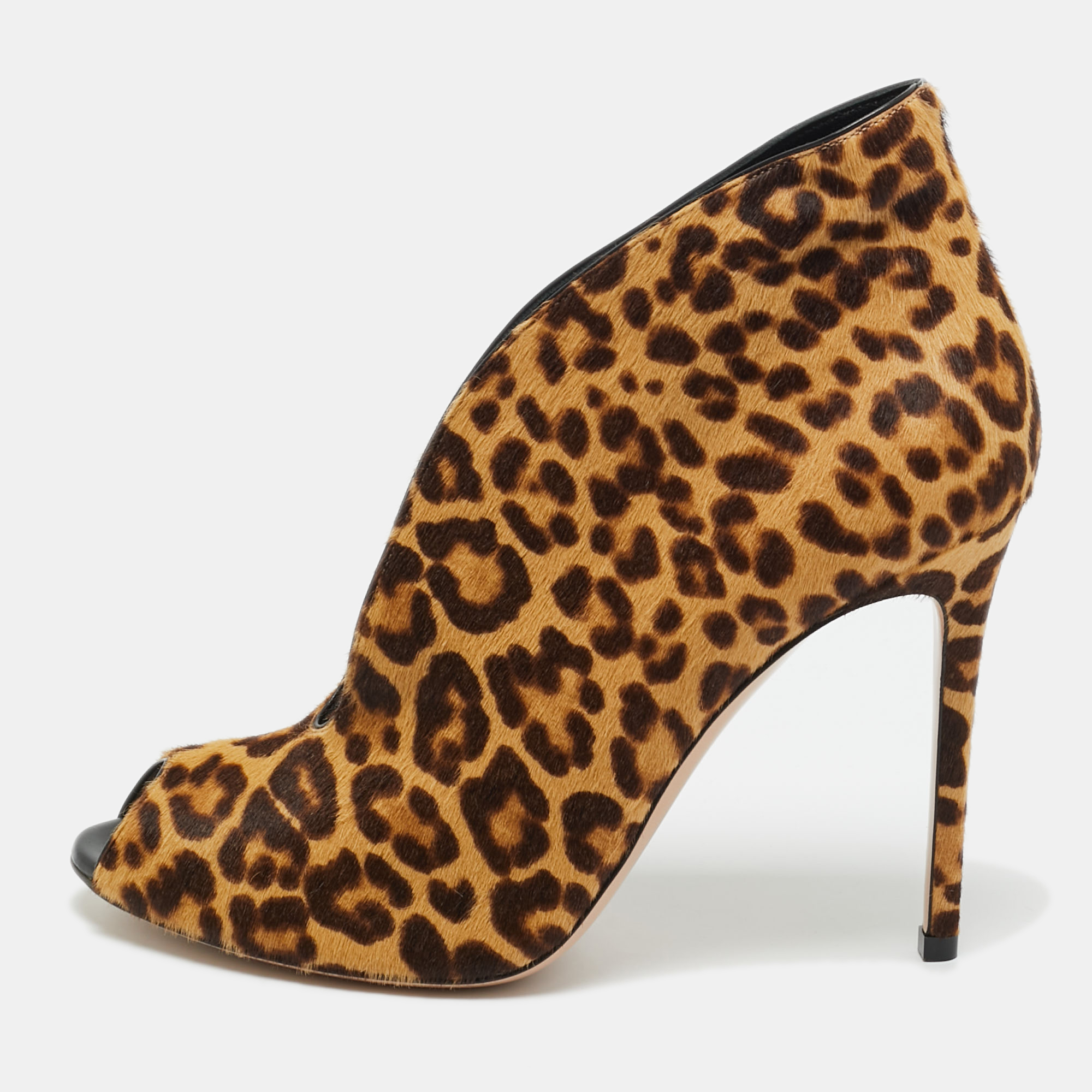 Gianvito Rossi Brown Calf Hair Vamp Booties Size 41, Boots - Luxury Closet