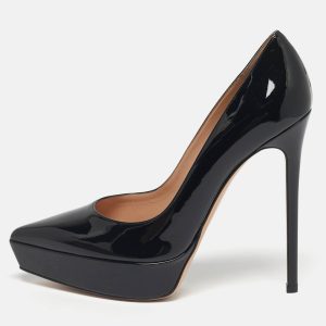 Gianvito Rossi Black Patent Leather Dasha Platform Pumps Size 41, Pumps - Luxury Closet