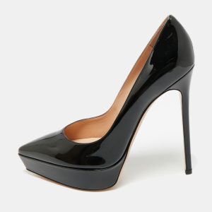 Gianvito Rossi Black Patent Leather Dasha Platform Pumps Size 42, Pumps - Luxury Closet