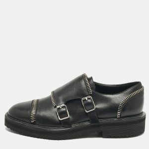 Giuseppe Zanotti Black Leather Monk Strap Oxford Size 36, Shoes - Luxury Closet
