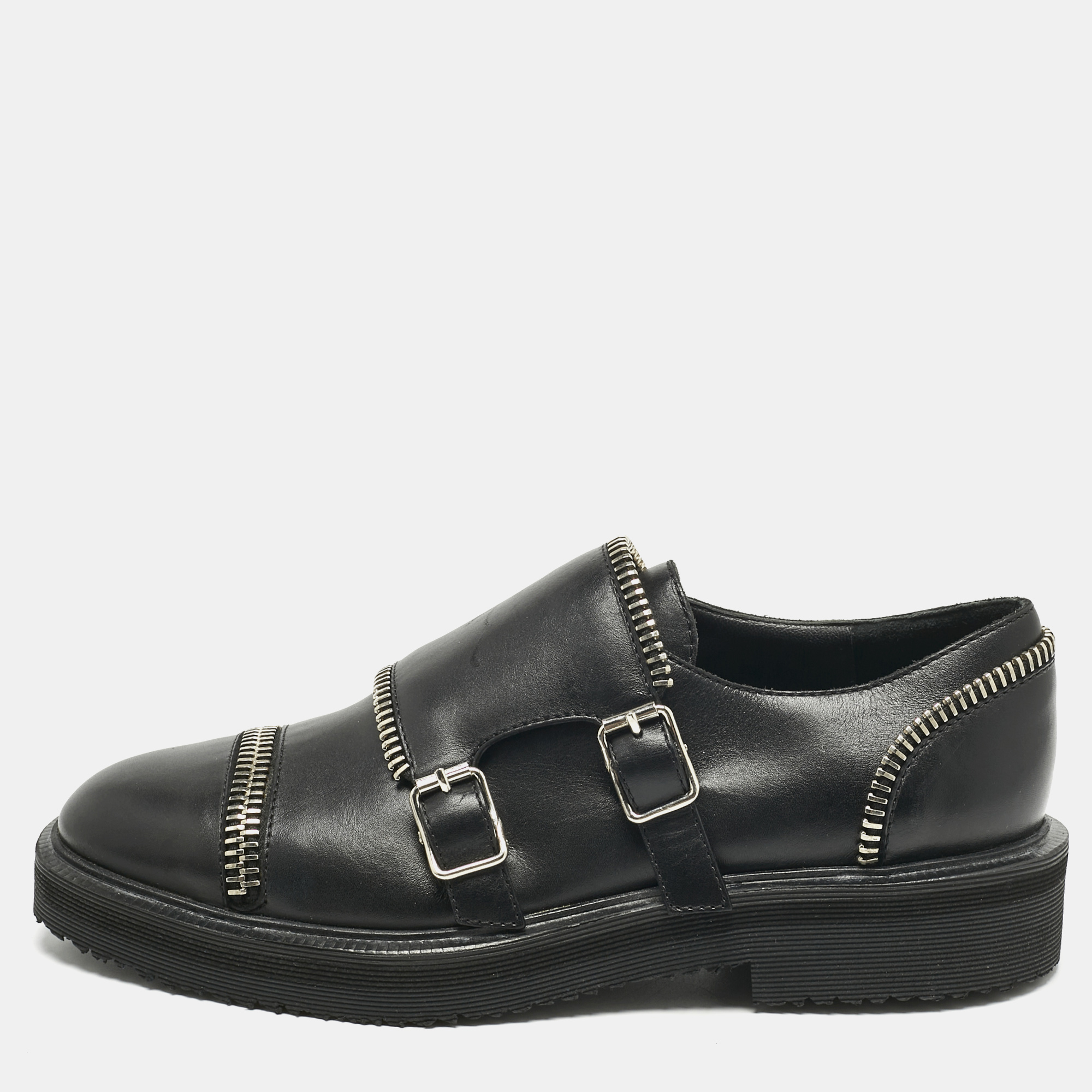 Giuseppe Zanotti Black Leather Monk Strap Oxford Size 36, Shoes - Luxury Closet