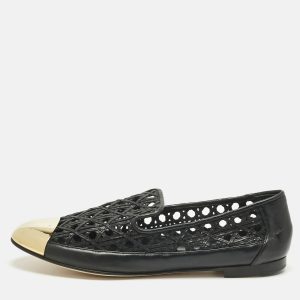 Giuseppe Zanotti Black Leather Cap Toe Smoking Slippers Size 41, Flats - Luxury Closet