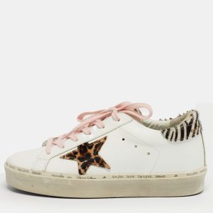 Golden Goose White Calf Hair and Leather Hi Star Lace Up Sneakers Size 35, Athletic Shoes & Sneakers - Luxury Closet