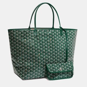 Goyard Saint Louis GM Green Goyardine Coated Canvas and Leather Tote, Tote Handbags - Luxury Closet