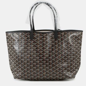 Goyard Saint Louis Black Pvc Leather PM Handbag, Tote Handbags - Luxury Closet