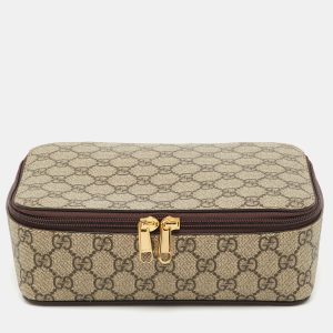 Gucci Beige/Brown GG Supreme Canvas Mini Packing Cube, Luggage Accessories - Luxury Closet