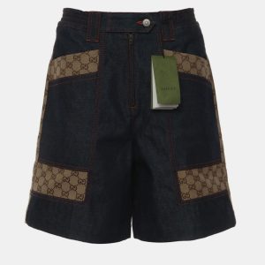 Gucci GG Supreme Blue, Brown Denim Shorts M, Shorts - Luxury Closet