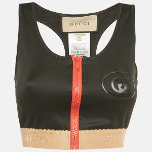 Gucci Black Jersey Zip-Up Sports Bra S, Shirts & Tops - Luxury Closet
