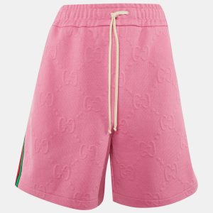 Gucci Pink GG Embossed Jersey Web Striped Shorts L, Shorts - Luxury Closet