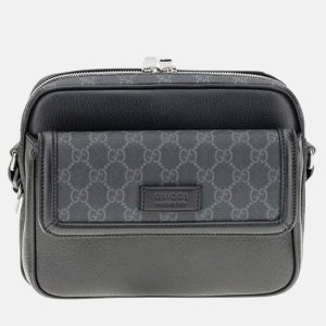 Gucci GG Supreme Black Canvas and Leather Messenger Bag, Handbags - Luxury Closet