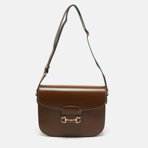 Gucci Brown Leather Horsebit 1955 Shoulder Bag, Shoulder Bags - Luxury Closet