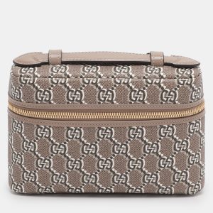 Gucci Taupe GG Shadow Supreme Canvas Mini Crossbody Bag, Shoulder Bags - Luxury Closet