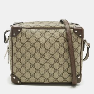 Gucci Beige/Brown GG Supreme Canvas Soft Trunk Messenger Bag, Handbags - Luxury Closet