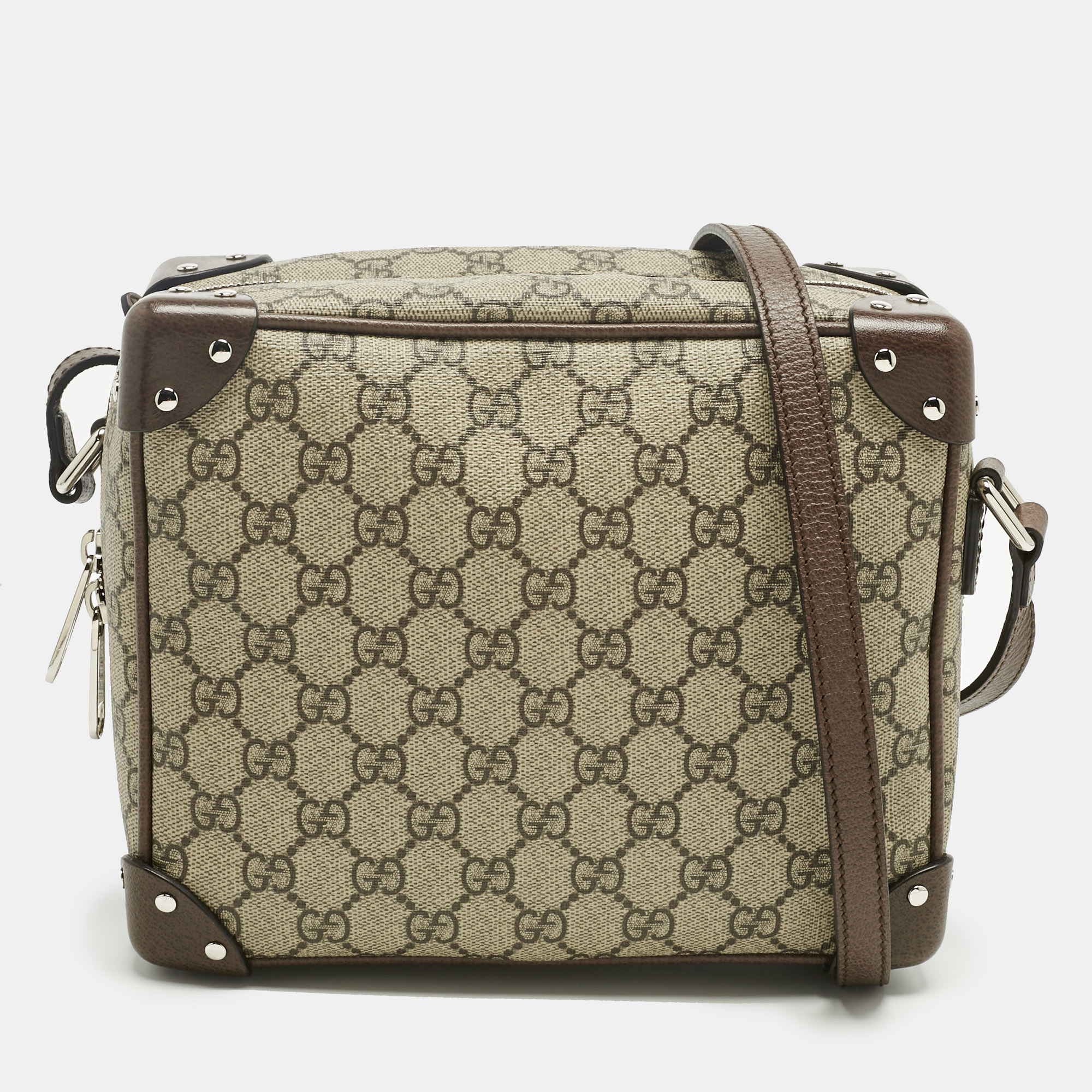 Gucci Beige/Brown GG Supreme Canvas Soft Trunk Messenger Bag, Handbags - Luxury Closet