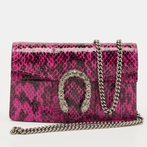 Gucci Pink Python Super Mini Dionysus Shoulder Bag, Shoulder Bags - Luxury Closet