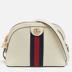 Gucci Off White Leather Small Ophidia Shoulder Bag, Shoulder Bags - Luxury Closet