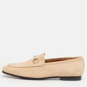 Gucci Light Pink Suede Jordaan Loafers Size 39.5, Loafers & Slip-Ons - Luxury Closet
