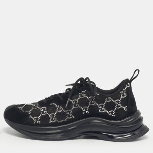 Gucci Black GG Crystal Mesh and Suede Run Sneakers Size 40, Athletic Shoes & Sneakers - Luxury Closet