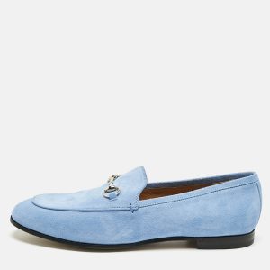 Gucci Light Blue Suede Jordaan Loafers Size 40, Loafers & Slip-Ons - Luxury Closet