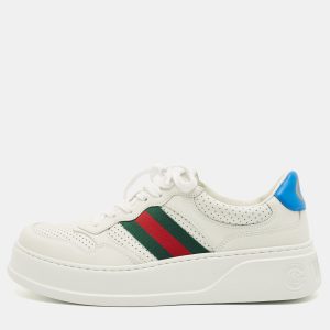 Gucci White Perforated Leather GG Chunky B Sneakers Size 41.5, Athletic Shoes & Sneakers - Luxury Closet