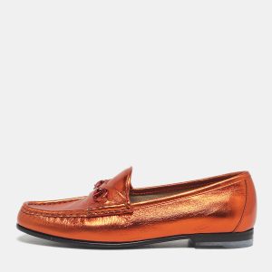 Gucci Copper Leather 1953 Horsebit Loafers Size 36.5, Loafers & Slip-Ons - Luxury Closet