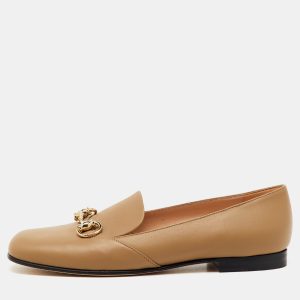 Gucci Khaki Brown Leather Horsebit Slip On Loafers Size 37, Loafers & Slip-Ons - Luxury Closet