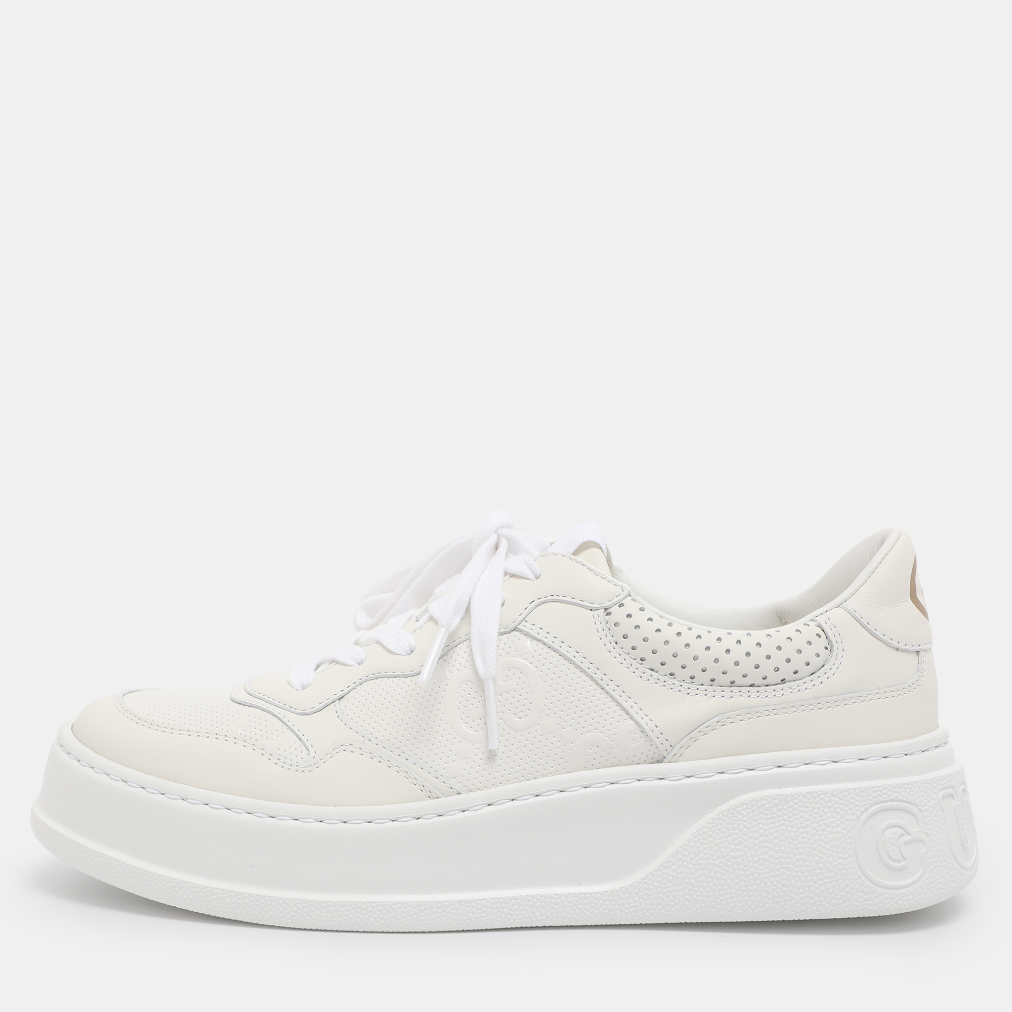 Gucci White Leather Chunky B Low Top Sneakers Size 40, Athletic Shoes & Sneakers - Luxury Closet
