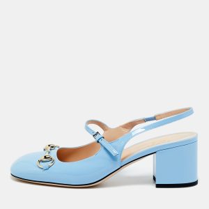 Gucci Horsebit Size 38 Blue Patent Leather Mary Jane Pumps, Pumps - Luxury Closet