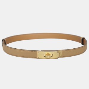 Hermes Kelly Pocket Brown Epsom Leather Belt, Belt Buckles - Luxury Closet