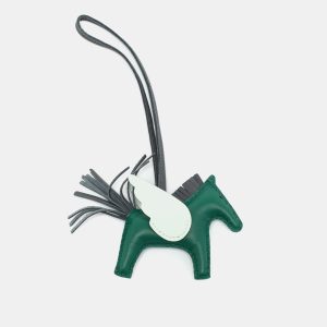 Herm&egrave;s Rodeo Pegase PM Bag Charm Vert Moyen/Ardoise/Vert Peppermint Milo Leather, Luggage Accessories - Luxury Closet