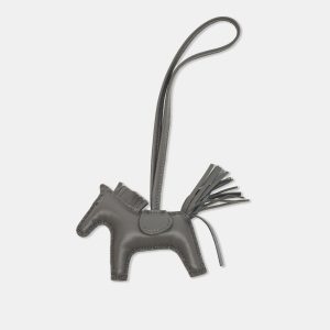 Herm&egrave;s GriGri Rodeo Pegase PM Bag Charm Ardoise Milo Leather, Luggage Accessories - Luxury Closet