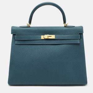 Hermès Colvert Togo Leather Gold Finish Kelly Retourne 35 Bag, Satchels - Luxury Closet