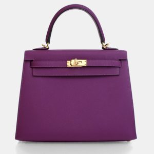 Hermes Sellier Kelly 25 Anemone Epsom Handbag, Satchels - Luxury Closet