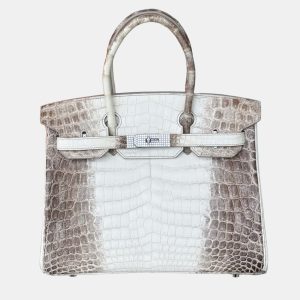 Hermes Birkin 30 Himalaya Niloticus Crocodile Diamond Top Handle Bag, Tote Handbags - Luxury Closet
