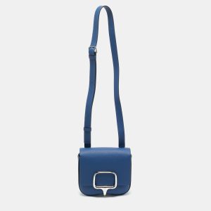 Herm&egrave;s Bleu France Epsom Leather Della Cavalleria Mini Bag, Shoulder Bags - Luxury Closet