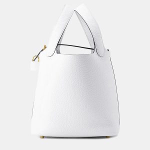Hermes Picotin Lock 18  New White Taurillon Clemence Bag, Tote Handbags - Luxury Closet