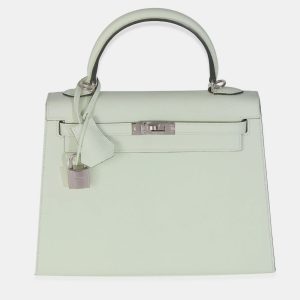Hermes Sellier Kelly 25  Vert Fizz Epsom Bag, Satchels - Luxury Closet
