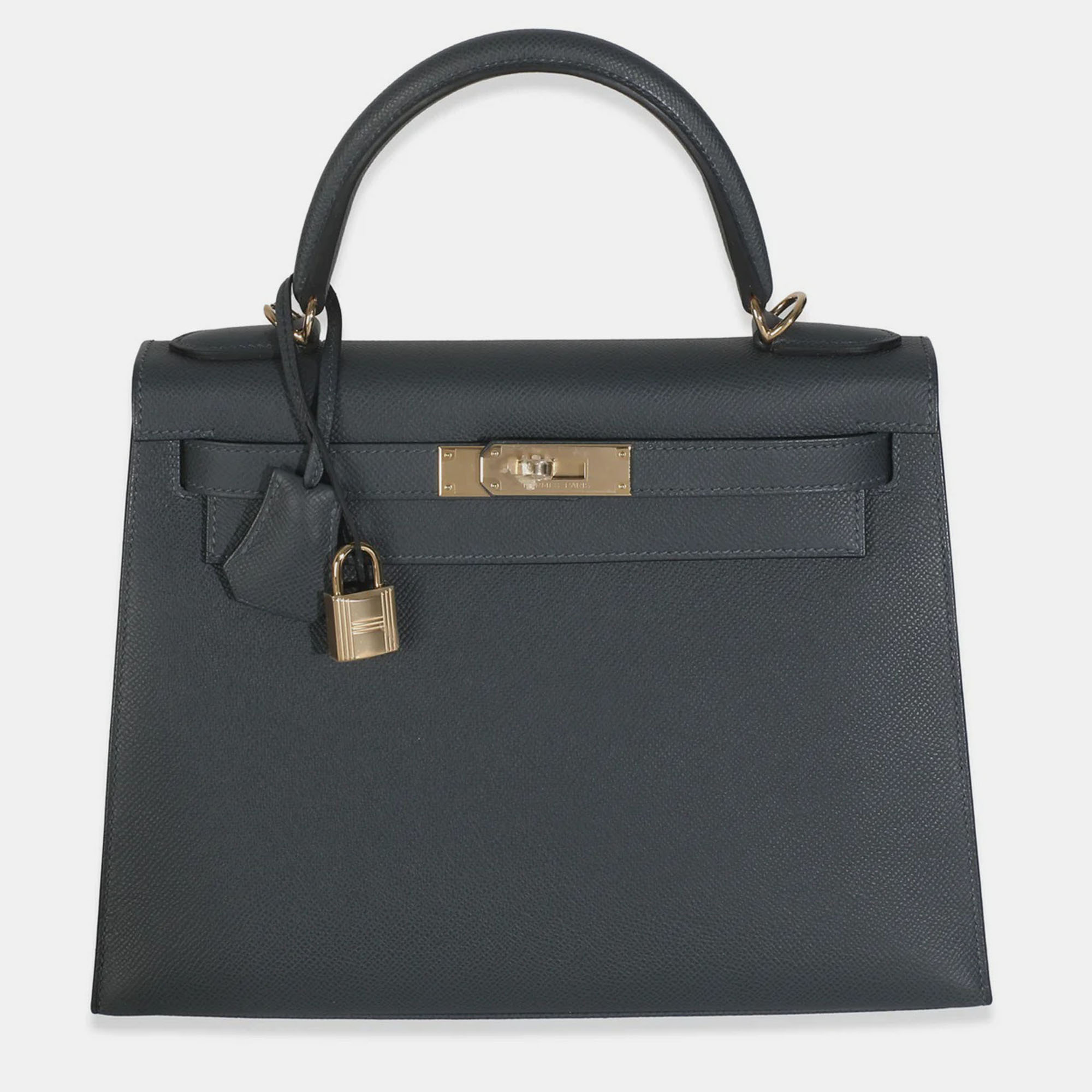Hermes Sellier Kelly 28 Gris Misty Epsom Bag, Satchels - Luxury Closet